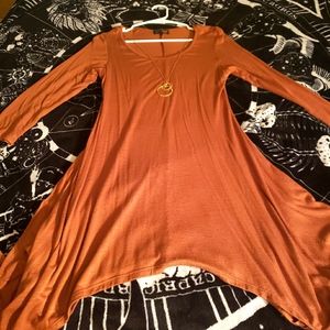 Autumn dress with necklace attached